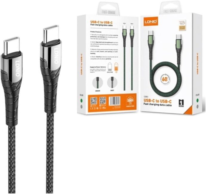 ⁦Cable C to C Ldnio 65W⁩ - الصورة ⁦2⁩